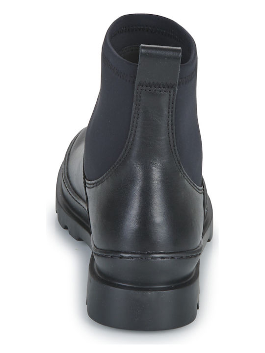 Brutus Leather Women's Chelsea Boots with Medium Heel Black