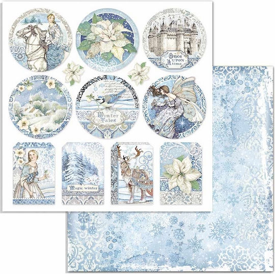 Stamperia Winter Листа Scrapbooking Двулицево 190гр/кв.м 10 листове 10бр