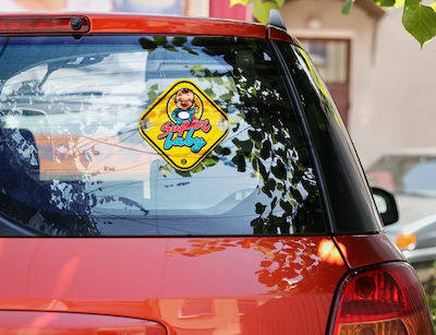 Boy Baby on Board Car Sign Yellow with Suction Cup