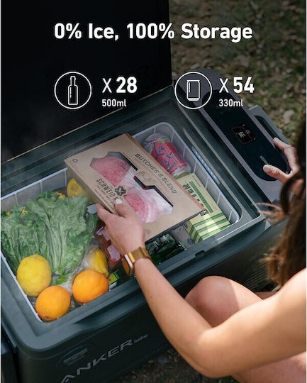 Anker EverFrost Dual-Zone Powered Cooler Tragbares Kühlschrank 30lt Solar Schwarz