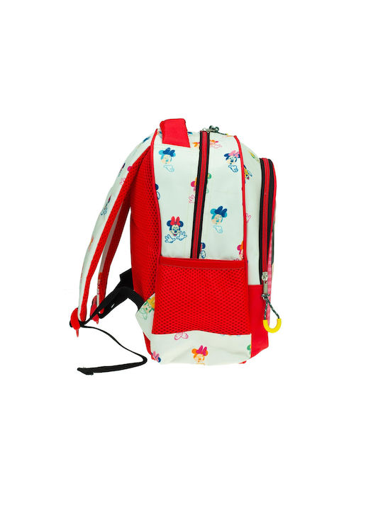 Gim Minnie Comfy Routine Σχολική Τσάντα Πλάτης Νηπιαγωγείου Κόκκινη με Θήκη για Παγούρι 12lt