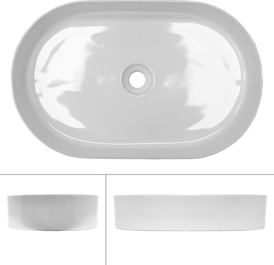 ECD Germany Countertop Sink Ceramic 60.5x38x12.5cm White