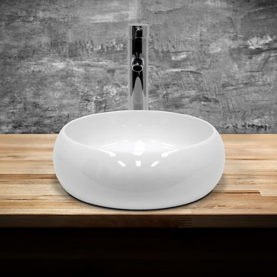 ECD Germany Deasupra Blatului Chiuvetă Ceramică 35x35x12cm Alb