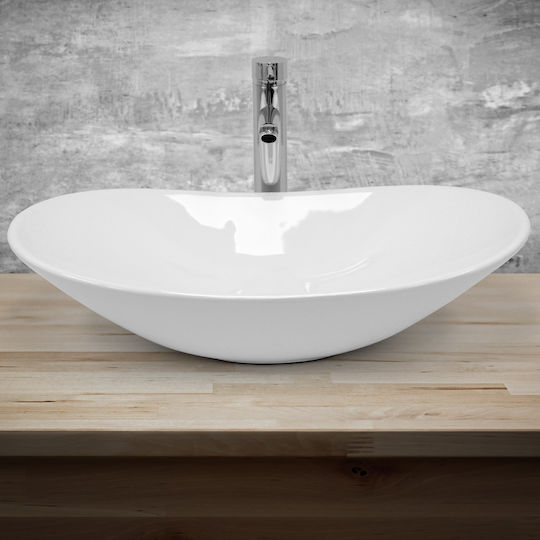 ECD Germany Countertop Sink Ceramic 64x36.5x13cm White