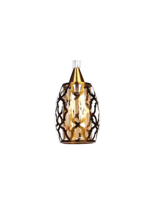 Keskor Hängelampe Bronze Glocke mit Fassung E27 14x34cm.