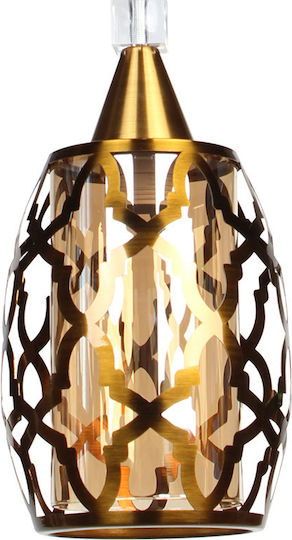 Keskor Hängelampe Bronze Glocke mit Fassung E27 14x34cm.