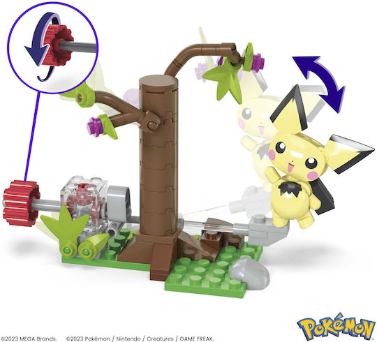 Mega Bloks Конструктори Pichu's Forest Forage за 6+ Години 84 Бройки