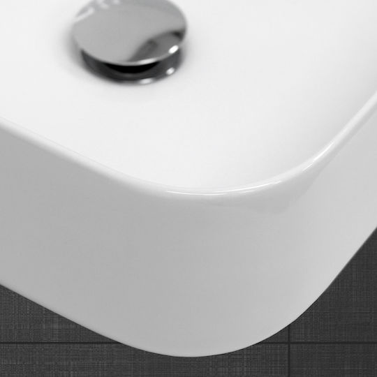 ECD Germany Επικαθήμενος Νιπτήρας Κεραμικός 39x39x14cm Λευκός