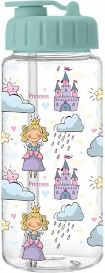 iDrink Princess Kids Water Bottle Plastic with Straw 400ml