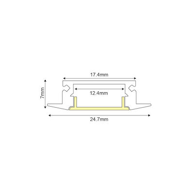 Aca Gemauert LED-Streifen-Aluminiumprofil mit Opal Abdeckung