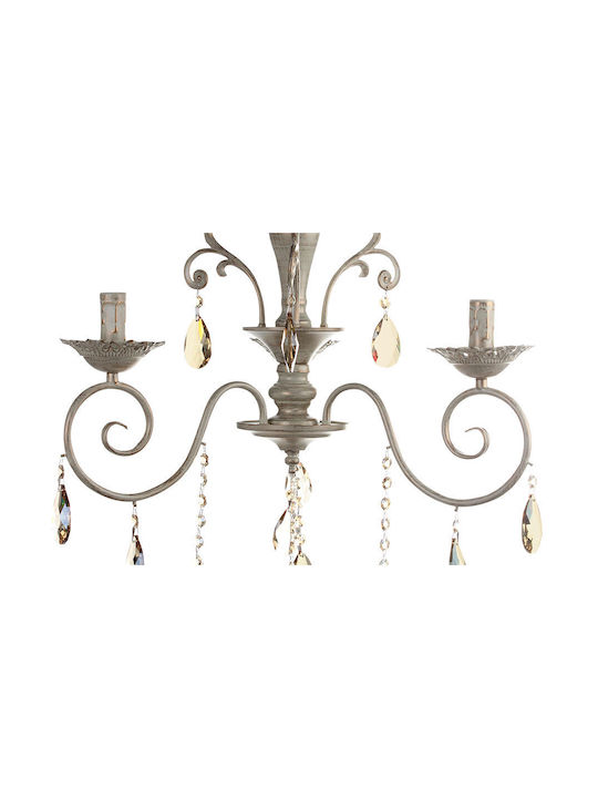 Keskor Chandelier Diameter 56cm with Crystals Beige Keskor Chandelier Diameter 56cm with Crystals Beige