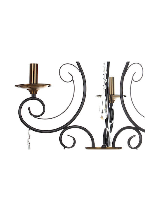 Keskor Candelabru Ø52cm Cu Cristale Negru Keskor Candelabru Ø52cm Cu Cristale Negru