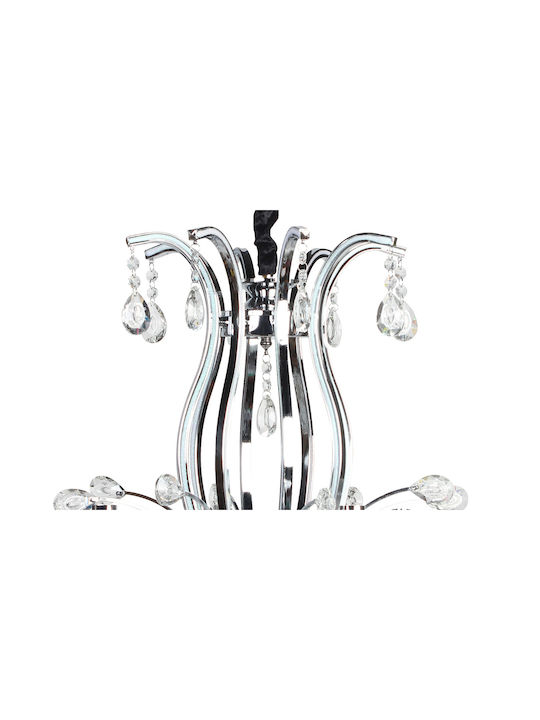 Keskor Chandelier with Crystals 8xE14 Silver 76cm 9017-8