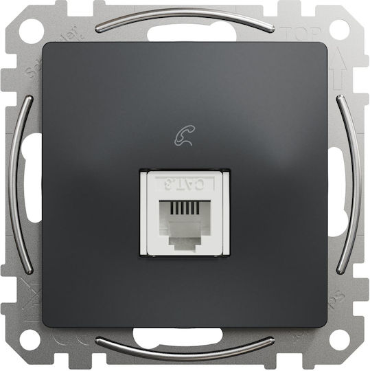 Schneider Electric Sedna Design Front Single Telephone Socket Gray SDD114491