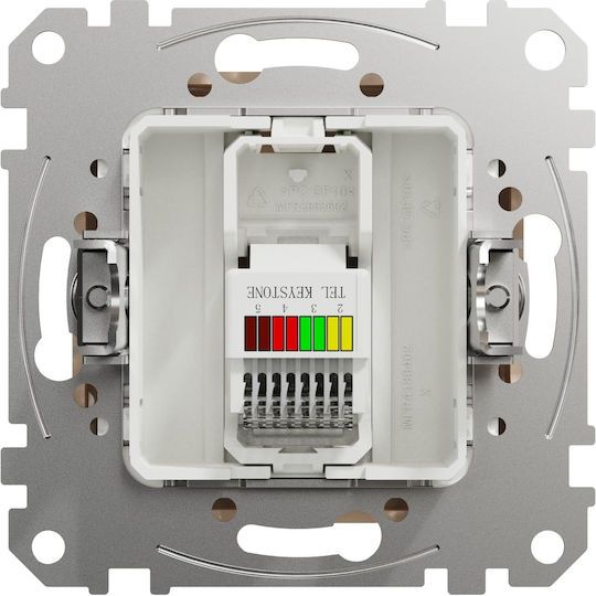 Schneider Electric Sedna Design Πρίζα Τηλεφώνου χωρίς Πλαίσιο Μονή σε Μπεζ Χρώμα SDD112491