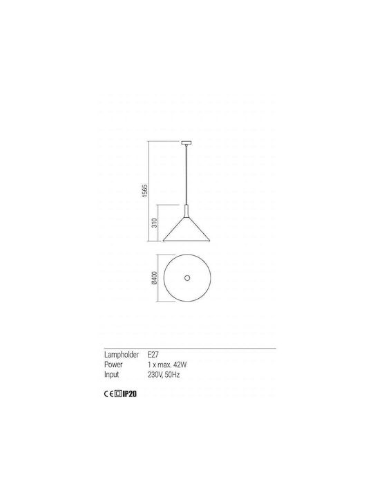 Redo Group Pendant Light Single-Light Bell for Socket E27 Brown