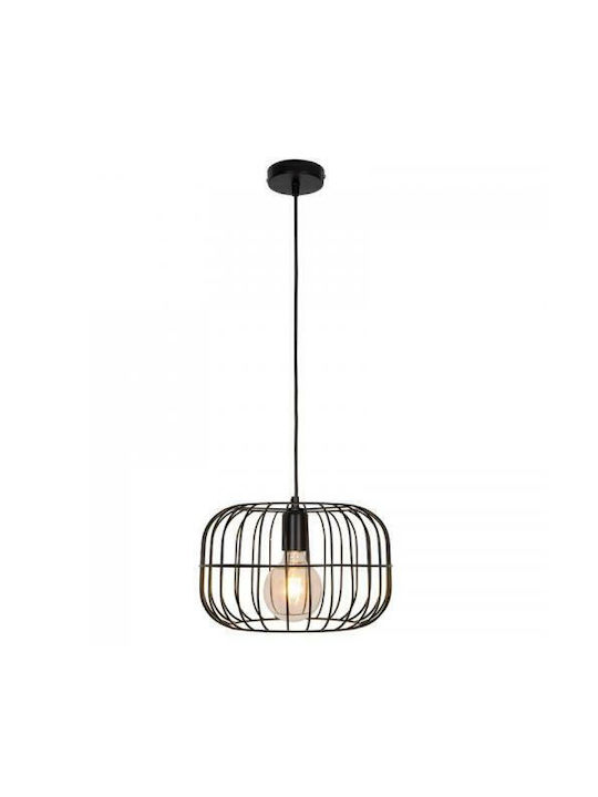 Viokef Zenith Pendant Light Black Grid with Socket E27 30cm