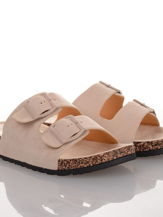 Famous Shoes Women's Flat Sandals in Beige Color