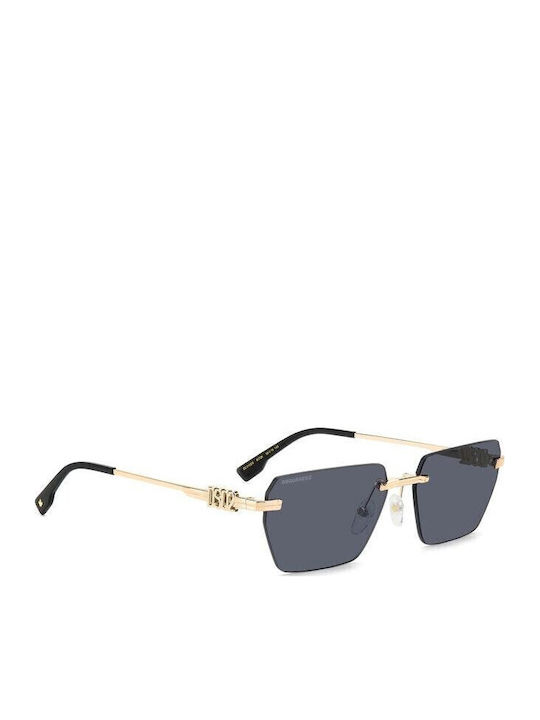 Dsquared2 Unisex Sunglasses with Gold Metal Frame and Gray Lens D2 0102/S 807/2K