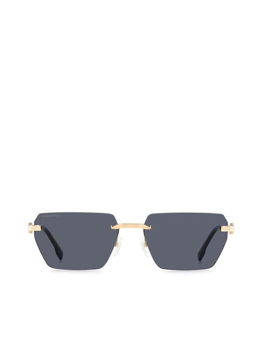 Dsquared2 Sunglasses with Gold Metal Frame and Gray Lens D2 0102/S 807/2K