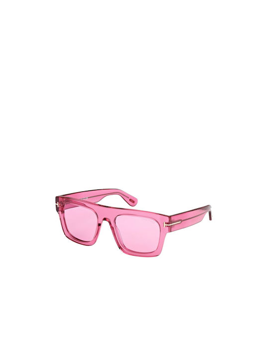 Tom Ford Fausto Sunglasses with Pink Plastic Frame and Pink Lens TF711 75S