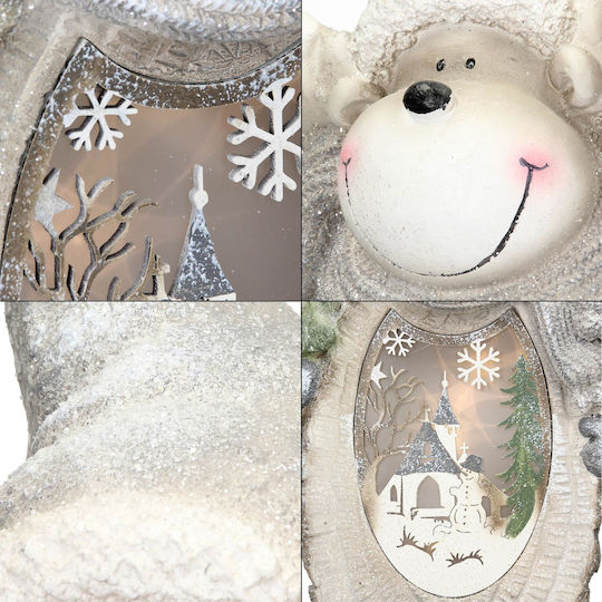 ECD Germany Illuminated Christmas Plastic Figure Reindeer White Height 51cm