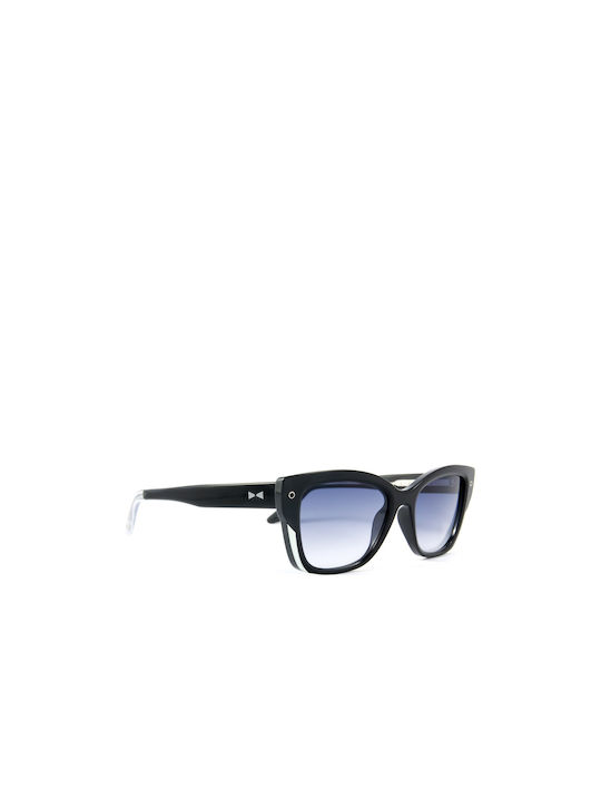 Snob Milano Glam Sole Women's Sunglasses with Black Plastic Frame and Blue Gradient Lens SN156C03