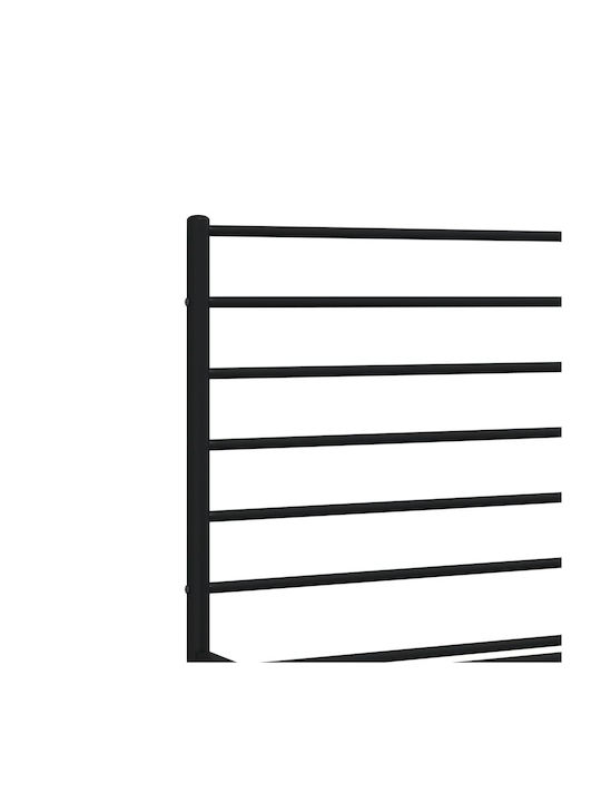Double Metal Bed Black with Slats for Mattress 150x200cm
