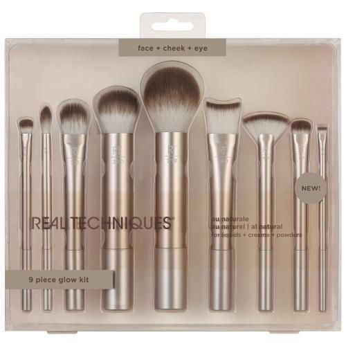 Real Techniques Set with Makeup Brushes made of Synthetic Hair Au Naturale 9pcs