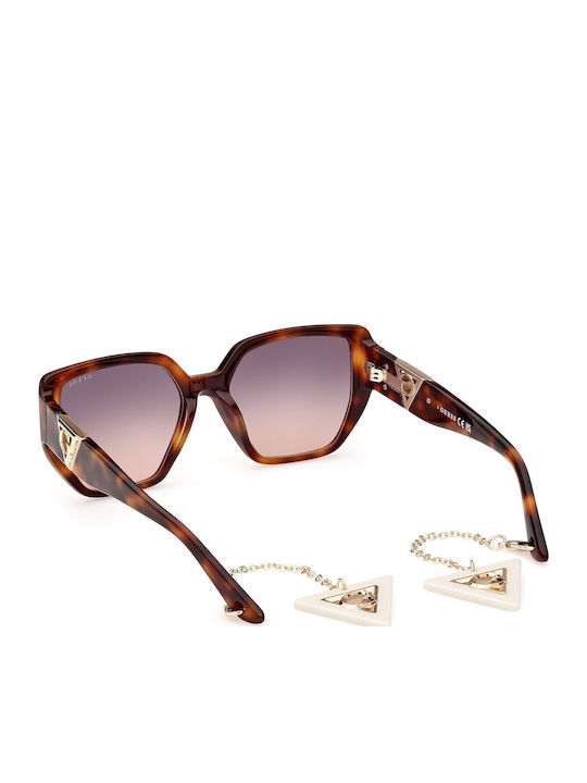 Guess Women's Sunglasses with Brown Tartaruga Horn-Rimmed Frame and Grey Gradient Lens GU7892 52B