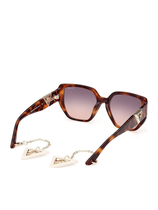 Guess Women's Sunglasses with Brown Tartaruga Horn-Rimmed Frame and Grey Gradient Lens GU7892 52B