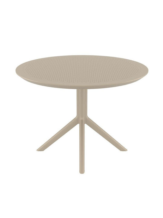 Masa pentru spații exterioare din polipropilenă Sky Taupe 105x105x74buc