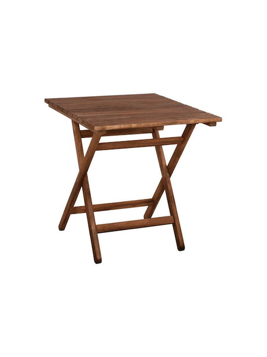 Limnos Outdoor Dinner Foldable Wood Table Walnut 70x70x75cm