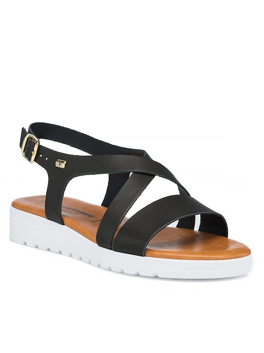 Valleverde Women's Flat Sandals Anatomic in Black Color