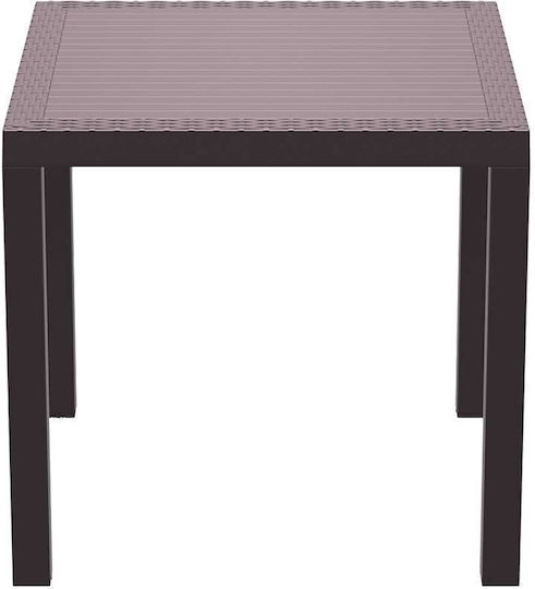 Tisch für kleine Außenbereiche Rattan Stabil Orlando Braun 80x80x75cm