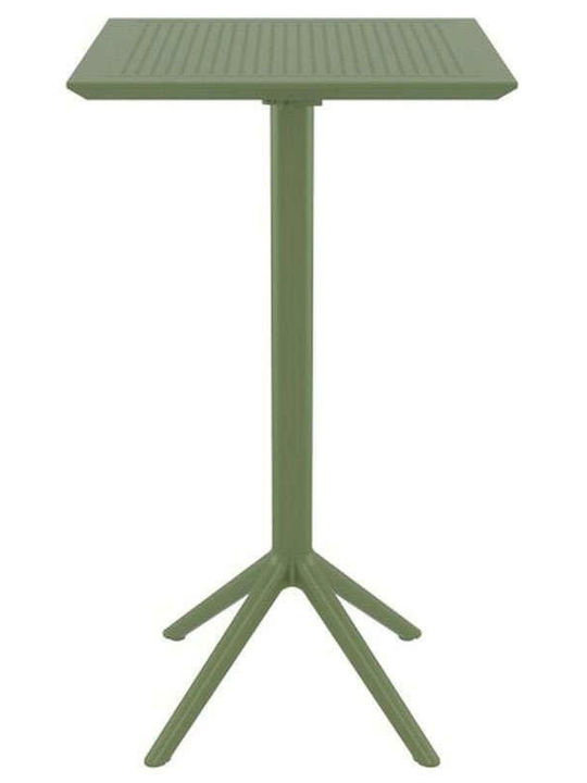 Sky Outdoor Bar Foldable Polypropylene Table Olive Green 60x60x108cm