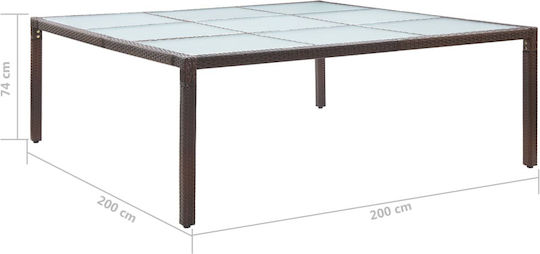Tisch Stabil Synthetic Ratan 200x200x74cm