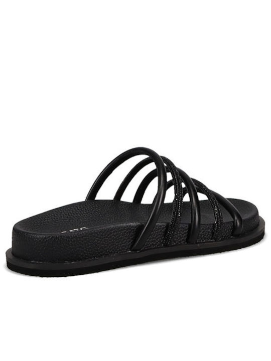 Women's Flat Sandals in Black Color
