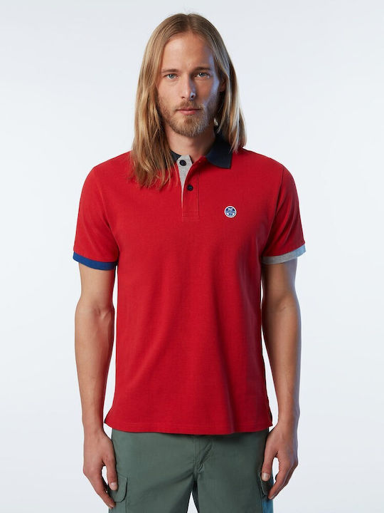 North Sails Core SS Men's Short Sleeve Blouse Polo Red