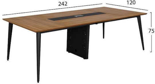 Τραπέζι Συνεδριάσεων Supreme 240x120x75εκ. Honey Oak - Γκρι Τραπέζι Συνεδριάσεων Supreme 240x120x75εκ. Honey Oak - Γκρι
