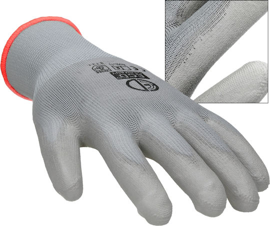 ECD Germany Arbeitshandschuhe Garten Gray Polyurethan/Polyester 1Stück