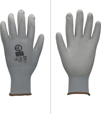 ECD Germany Polyurethane Safety Gloves Gray