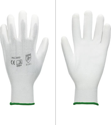 ECD Germany Polyurethane Safety Gloves White