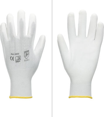 ECD Germany Polyurethane Safety Gloves White