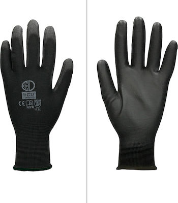 ECD Germany Polyurethane Safety Gloves Black