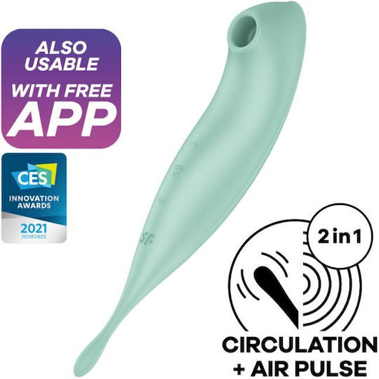 Satisfyer Twirling Pro+ Κλειτοριδικός Δονητής 22.2cm Πράσινος