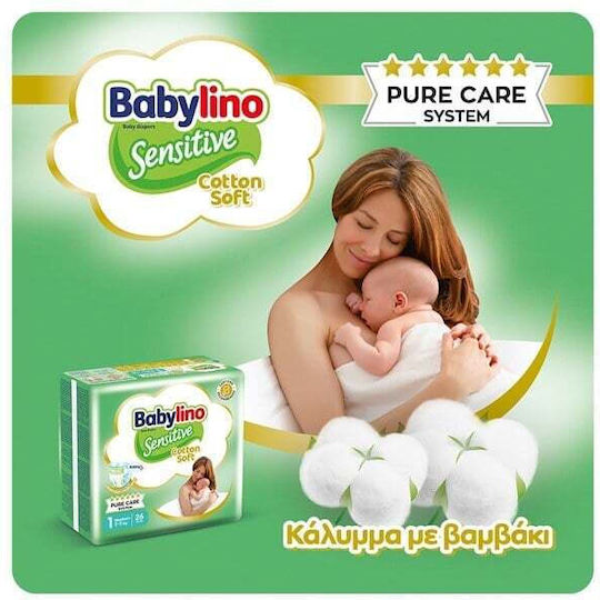 Babylino Tape Diapers Sensitive Cotton Soft No. 4+ for 10-15kg 46pcs