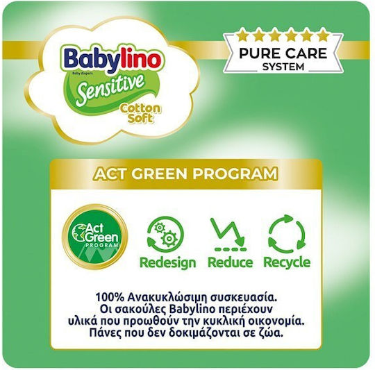Babylino Tape Diapers Sensitive Cotton Soft No. 4+ for 10-15kg 46pcs