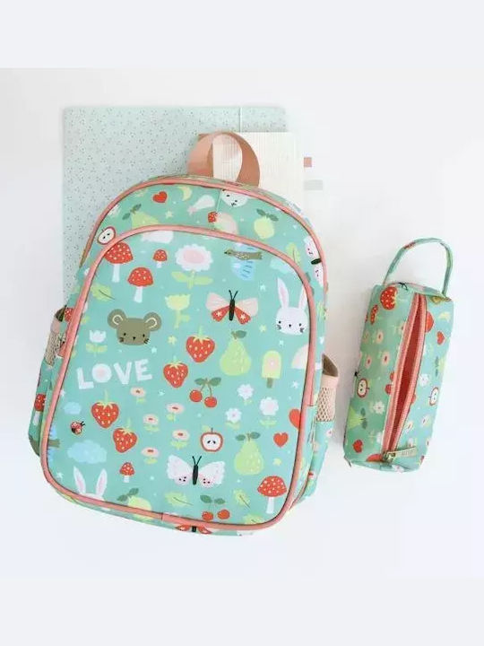A Little Lovely Company School Bag Backpack Kindergarten Multicolour with Water Bottle Holder