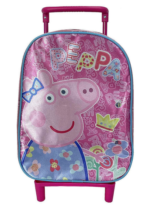 Peppa Pig Ghiozdan Școlar Troler Grădinița în culoarea Roz